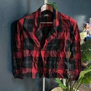 Zara red black shirt